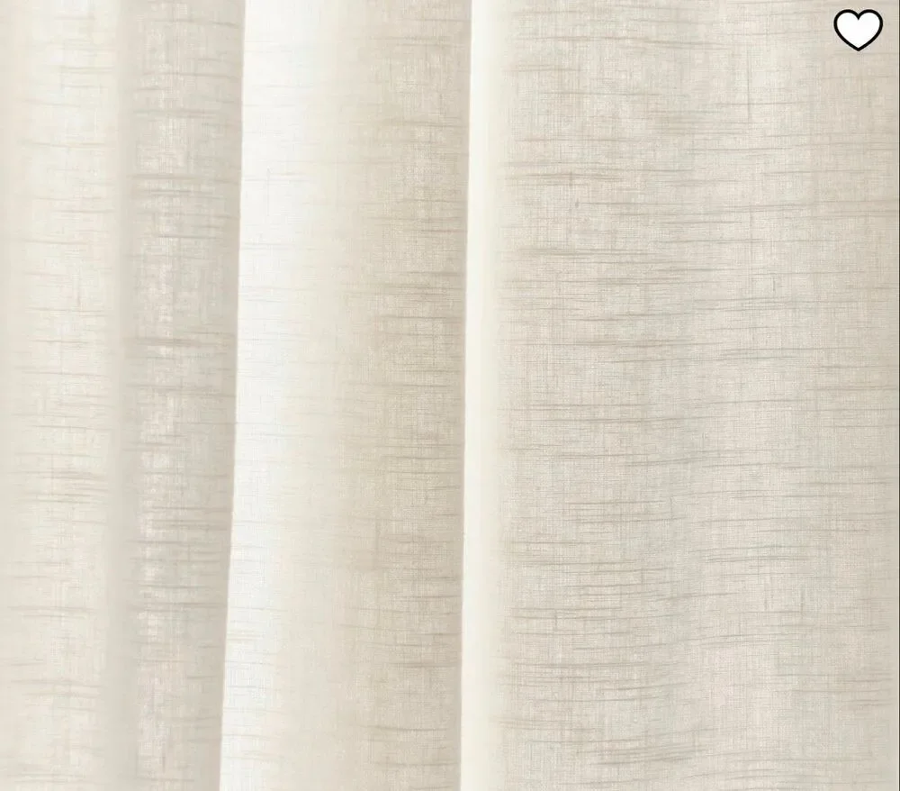 Pottery Barn Emery Linen Light Filtering Curtain NWT Ivory, 100